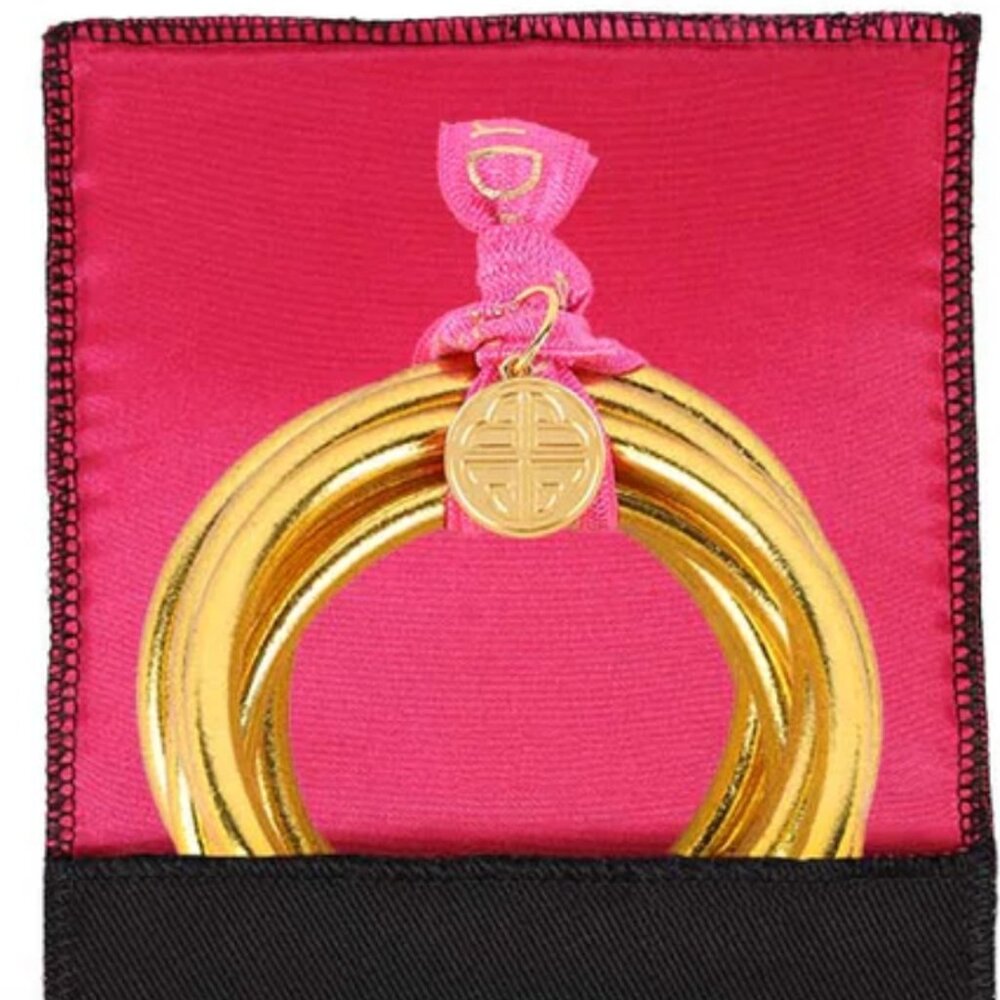 3 New MEDIUM BuDhaGirl GOLD All Weather Bangles